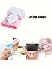 1 peça Faixa de cabeça ajustável, faixa de cabeça antiderrapante de cor sólida adequada para hidroterapia, cuidados faciais, maquilhagem, faixa de cabeça larga ajustável, ioga, banho de hidroterapia, duche, maquilhagem, lavagem do rosto, faixa de maquilhagem feminina, acessórios de maquilhagem femininos - Multicolorido - Ver 3