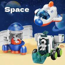 Barnpussel Rymdleksaksbil Simuleringsmodell Astronaut Raket Rymdskepp Serie Leksaksbil För Barn Julklapp Födelsedagspresent - Multifärgad - Visa 3