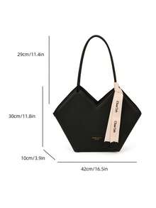 Nueva bolsa de hombro tipo tote de gran capacidad con diseño de bloques de color, diseño acanalado y doble asa, adecuada para viajes, compras y uso diario, decorada con un patrón de pañuelo, elegante cartera de mujer, cartera para uso diario en el trabajo