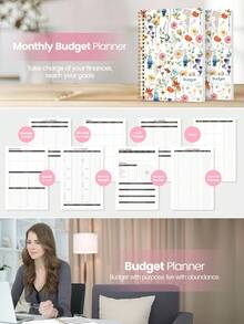 1本月度预算计划笔记本，112页，简易版ADHD预算计划本，包含储蓄和债务追踪、支出图表视图和透明口袋，方便储蓄，办公学习用品，男女皆宜的礼物 - 彩色 - 查看 10