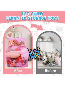 Large Capacity Sofa Storage Bag, Transparent Plush Storage Bag, Washable, Durable PVC Material - Pink - View 3