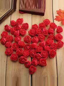 1.4 Inch Artificial Mini Foam Rose Flower Heads - Multipurpose Plastic Flowers For DIY Crafts, Wedding Bouquets, Party Decorations, Home Decor, Handmade Gifts - No Electricity Required - Suitable For Christmas, Halloween, Easter, Thanksgiving, Valentine''s Day - Multicolor - View 2