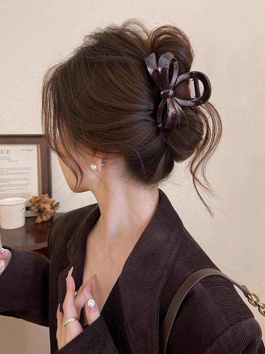1个简约优雅蝴蝶发夹 时尚高品质发爪发饰 女士发饰蝴蝶结发夹 度假发夹 时尚发爪夹 - 彩色 - 查看 1