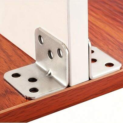 10/15pcs 90 Degree L-Shaped Metal Corner Brackets, Connectors For Furniture Frame Structure, Shelving Support, Structure Reinforcement, Metal Support, L-Bracket, Precision Engineering, Metal Bracket, Hardware Support, Bracket Accessories, Furniture Manufacturers, Home Builders