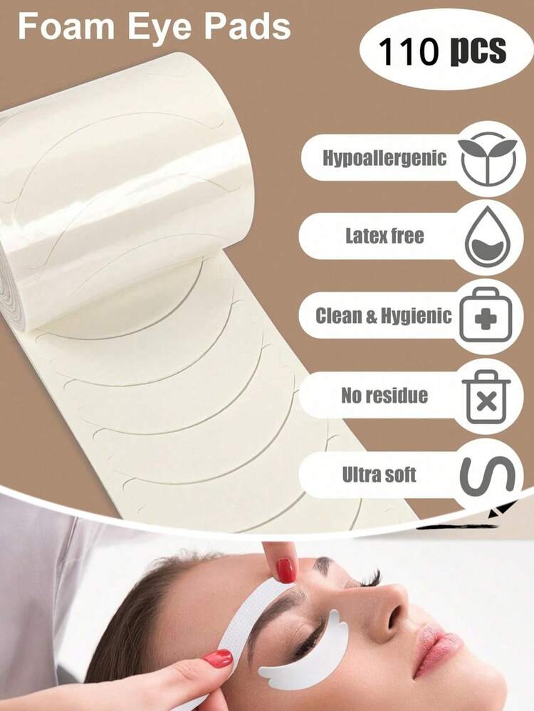 110片/卷 泡沫眼垫，睫毛嫁接用品，带胶带的泡沫垫，睫毛提升配件 - 白色 - 查看 6