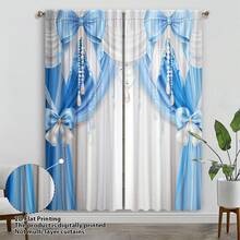 2pcs Luxury Golden Palace Style 3D Digital Print, Suitable For Bedroom, Living Room, Home And Room Decor (Rods Not Included)