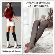 Long Leg Warmers Women 24 Inch Over Knee Knit Ribbed Leg Warmer Stirrup Yoga 80s Party Dance Ballet Supply - One Size + Black, Dark Gray, Khaki + 3 - View 4