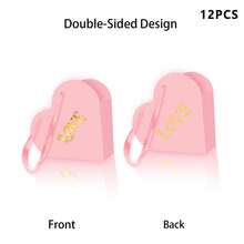 Juego de 12 bolsas de regalo para San Valentín, románticas, con forma de corazón, para envolver flores, bolsas de papel ligeras para bodas, fiestas, dulces, chocolates y regalos. - Multicolor - Ver 5
