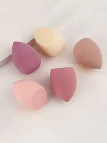 4-Piece Latex-Free Makeup Sponge Set With 4 Storage Bags – Random Colors Water Drop Shape, Wet/Dry Use For Foundation/Touch-Up, Easy To Use, No Powder Waste - 彩色 - 查看 8