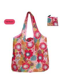 1pc (With Small Coin Pouch) Large Capacity Fashion Printed Tote Bag, Portable, Foldable, Reusable Shopping Bag, Shoulder Bag, Big Capacity - Multicolor - View 17