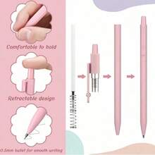 44PCS Stationery Set, Including A Large-Capacity Pencil Case, 6PCS 0.5mm Pink Gel Pens, 6-Piece Morandi 0.5mm Mechanical Pencils, 12-Color Gradient Colored Highlighters, Erasers, And Cute Office/Study Supplies. Back-To-School Season Gifts - 44PCS Stationery Set - View 7