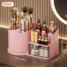 1 Stück Kosmetik Aufbewahrungsbox, Schminktisch, Hautpflege Produkt Regal, Lippenstift Organizer Box, Schubladenförmige Aufbewahrungsbox für den Schreibtisch in Weiß/Gelb