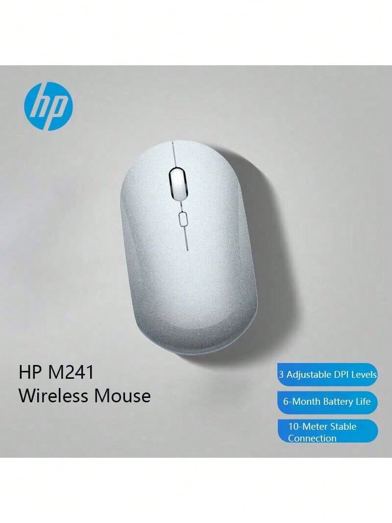 HP Mouse Nirkabel M241, Skema Warna Morandi, 1600 DPI Dapat Disesuaikan, Tombol Senyap, Pengoperasian Kantor yang Presisi, Kompatibel dengan Desktop dan Laptop, Versi Baterai Menawarkan Daya Tahan Baterai 6 Bulan - Biru Mutiara - View 1