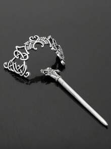 Viking Hair Clip Celtic Knot Crown Retro Metal Hair Stick Rune Dragon Slide Hair Clip Hair Accessories For Women - Multicolor - View 6
