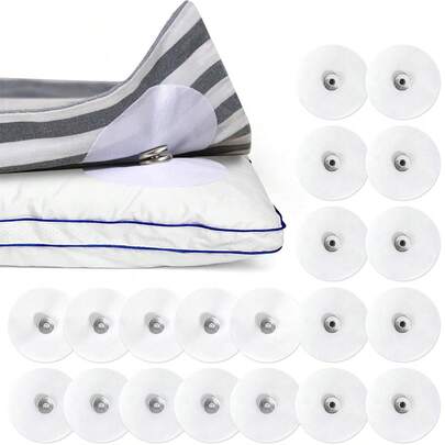 White Iron-On Duvet Snaps - Comforter Clips For Thin And Invisible Comforters, Prevents Slipping, Easy To Install And Remove, Secure Fit For Bedding Accessories, Bedspread Accessories, Comforter Snaps, Easy To Install Snaps