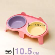 Elevated Ceramic Cat Bowls With PP Stand For Food & Water – Whisker Fatigue Shallow Food Dish, Lead & Cadmium-Free, Raised Height For Cats