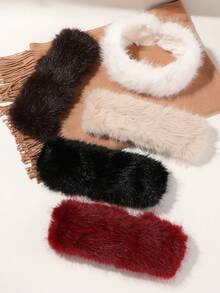 1pc New Autumn/Winter Plush Headband, Women's Soft Style, Face-Framing, Versatile & Warm Hair Accessory - Multicolor - View 1