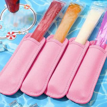 Ice Pop Sleeves & Holders, Blank Sublimation Sleeves & Holders, Neoprene Ice Pop Holders, Ice Pop Leak-Proof Protective Sleeves, Outdoor Picnic Camping School Ice Bag, Gifts For Women, Men, Friends, Valentine's Day, Kitchen Supplies, Home Goods, Back To School, Home Goods