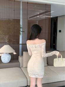 Women Short Dresses - Apricot - View 6