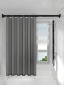 1pc Tension Curtain Rod, Built-In Spring, Heavy Duty, Suitable For Shower Curtain Rod, Drying Rack, Curtain Rod, Roman Rod, Wardrobe Support Rod, Door Curtain Rod Bathroom Bathroom Accessories Bathroom Tools - Black - View 5