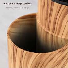 Multi-Function Kitchen Storage Rack - Non-Slip Rubber Knife Holder With Chopstick Rack, Freestanding Knife Block And Utensil Organizer - Khaki - View 8