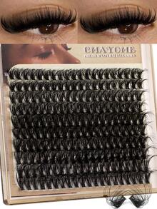 Zestaw kępek miękkich, puszystych rzęs 120D/100D/80D/60D/50D/40D/30D Grube kępki rzęs, pojedyncze rzęsy, sztuczne rzęsy z norek, kępki D+Curl, 10MM/12MM/14MM/16MM/18MM, efektowne przedłużanie rzęs, kępki rzęs, makijaż DIY (200/180/140 szt./pudełko)