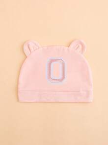 1顶婴儿粉色薄款26字母耳朵针织帽，可爱熊耳造型，柔软舒适轻便，适合0-3个月新生儿四季日常佩戴，多种字母可选 - 粉色 - 查看 15