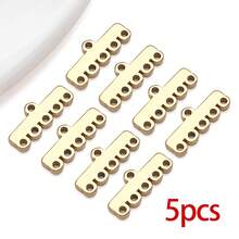 5pcs Necklace Layering Clasp, 304 Stainless Steel Chandelier Components Links Multistrand Clasps Lock For Layered Necklace Bracelet Earring Jewelry Making