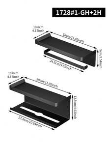 2-In-1 Kitchen Paper Towel Holder & Spice Rack, Wall-Mounted Cling Film & Paper Towel Dispenser, Tissue Box Organizer, Kitchen Storage Rack - Multicolor - View 12