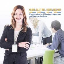 Porta Gafete Vertical de Aleación de Aluminio Resistente - Plata-1 para Negocios, Trabajo y Eventos - Plata-1 - Ver 4