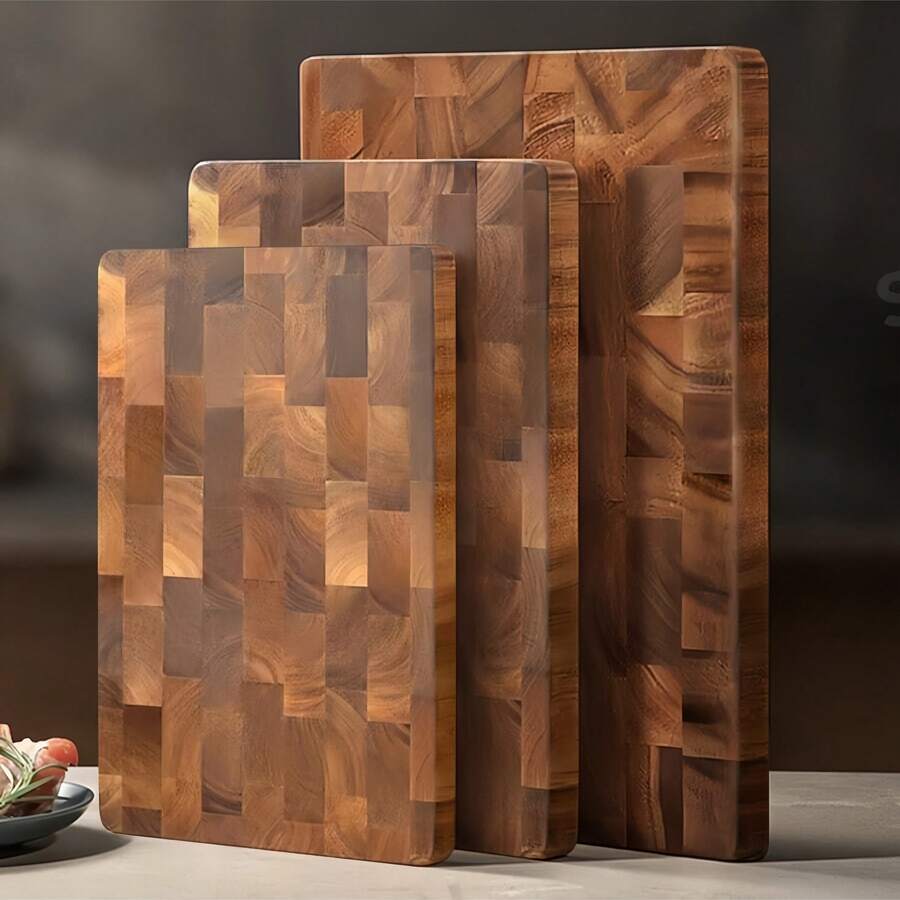 Tabla de cortar de madera de palo de rosa de alta calidad - Tabla de cortar sólida y duradera de madera rectangular para la cocina, adecuada para carne, queso y pan | Superficie para alimentos con textura de grano natural | Tabla de preparación elegante para uso doméstico y profesional, tabla de cortar multiusos | Diseño de madera natural | Superficie acabada suave, adecuada para el Año Nuevo Chino, Pascua
