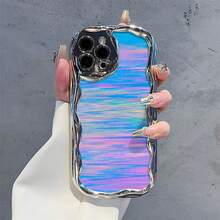 Pastel Waves Artistic Phone Case Compatible With Samsung Phone Cases  17  16 Pro Max  15 Pro Max  13 And  12 Made Of TPU Material It Is Shockproof And Drop-Resistant Perfect For Those Who Love Vibrant Designs Makes A Thoughtful Gift For Family Friends And Loved Ones Any Time Of Year - Silver - View 2