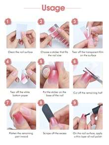 2片渐变爱心星形美甲贴纸，心形线条几何图案，全覆盖闪粉，情人节美甲贴纸，美甲装饰，适合女性和女孩DIY美甲沙龙居家美甲设计 - 彩色 - 查看 9