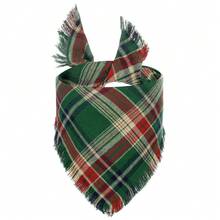 1pc New Plaid Pet Scarf With Tassel, Pet Bib Drool Bandana - Multicolor - View 18
