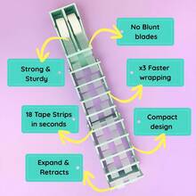 Portable Foldable Dual-Roll Tape Cutter - Durable Blue Plastic Multi-Roll Ribbon Cutter For Packaging, Crafts, Gift Wrapping - Compact Ergonomic Design - Multicolor - View 4