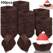 100/200pcs Disposable Baking Cups, Non-Stick Parchment Paper Cupcake Liners, Perfect For Mini Cakes, Breads, Pastries And Holiday Snacks Like Christmas, Halloween, Thanksgiving, Easter - Multicolor - View 18