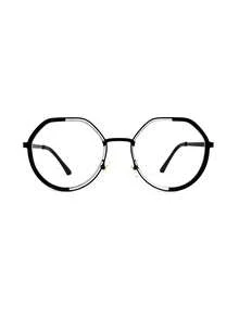1 par de óculos transparentes com armação assimétrica vazada, versáteis e personalizadas. Óculos de leitura para computador requintados e modernos, ideais para viagens e uso diário. - Preto - Ver 5