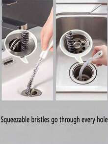 1/2/3/4/5Pcs Drain Cleaning Tool Set , Includes Flexible Drain Remover And Brush, Hair Clog Remover For Sink, Shower, And Bathtub, Effectively Captures Hair And Cleans Pipes For Kitchen And Bathroom - Multicolor - View 6