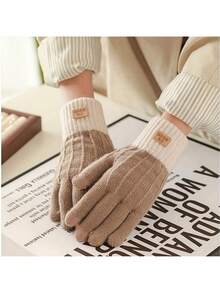 Unisex Thick Knitted Touchscreen Winter Gloves (1 Pair) – Breathable, Non-Slip & Durable Gloves, Ideal For Driving, Cycling, Skiing, Work & All Kinds Of Outdoor Adventures, Must-Have For Outdoor Lovers - Nhiều màu - Xem 3