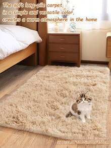 Thảm phòng khách/phòng ngủ dày và mềm, thảm lông dài màu lạc đà ấm áp, thảm trang trí dễ vệ sinh, phong cách Bắc Âu tối giản hiện đại, mềm mại, thân thiện với da, nhiều kích cỡ cho mùa xuân, hè, thu, đông, trang trí nhà cửa, giáng sinh, ngày lễ tình nhân, lựa chọn quà tặng mùa thu - Lạc đà - Xem 6
