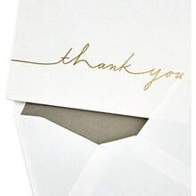 Hallmark Signature Gold - Tarjetas de agradecimiento (10 tarjetas con sobres)(dorado, (Gold Script)) - Multicolor - Ver 3