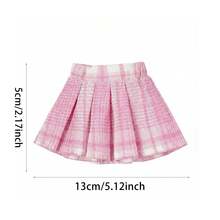 5pcs Pleated Skirt + Sweater + Headband Set, Suitable For 17cm LBB Blind Box Keychain Doll Costume, Autumn/Winter Outfit (Doll Not Included) - Multicolor - View 8