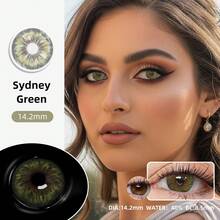 1 Pair Of Natural Color Soft Contact Lenses, Yearly Replacement, 14.5mm Diameter, Suitable For Dating Or Daily Wear, Comfortable And Natural Cosmetic Contact Lenses - Green - View 2