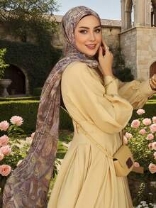 2026年斋月优雅长裙，黄色伞裙，适合情人节派对，女士黄色连衣裙配腰带，尽显高贵气质。