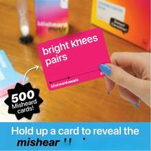 误听音乐 - 包含 500 张无意义歌词卡片的歌曲或歌手，一款适合成人和青少年的搞笑、超级有趣的音乐卡牌游戏，非常适合朋友聚会、派对、家庭聚会和万圣节游戏之夜——必备之选；让我们一起玩吧！ - 彩色 - 查看 9