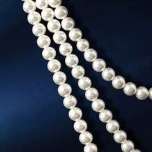 Vintage Layered Faux Pearl Pendant Necklace, Versatile Fashion Jewelry, Birthday/Valentine's Day Gift