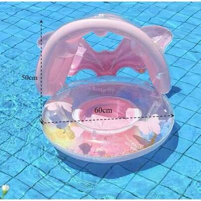 Boia Bote Boca De Peixe Infantil Inflável C/Cobertura Bebe Criança Piscina