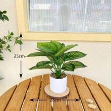 1 pieza Planta artificial en maceta Bonsái para decoración de escritorio, pequeña planta falsa para la sala de estar, decoración del hogar - Multicolor - Ver 12