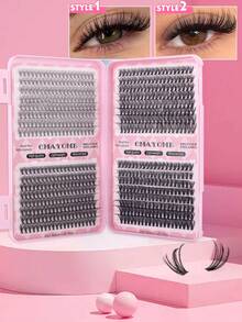 This 640pcs Set Includes 10D/20D/30D/40D/50D/120D/140D/160D Mixed Synthetic Mink Hair False Eyelashes, With A Curl Of 0.07mm And Length Of 10-16mm. It Contains Natural-Looking 3D Russian Volume False Eyelashes Suitable For Beginners And Reusable. - D - View 2