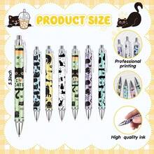 1/6 套可爱黑猫文具套装，包含 1/6 张便签纸和 1/6 支猫咪圆珠笔，适合作为送给爱猫人士的礼物、办公和学习用品、圣诞礼物。 - 彩色 - 查看 3